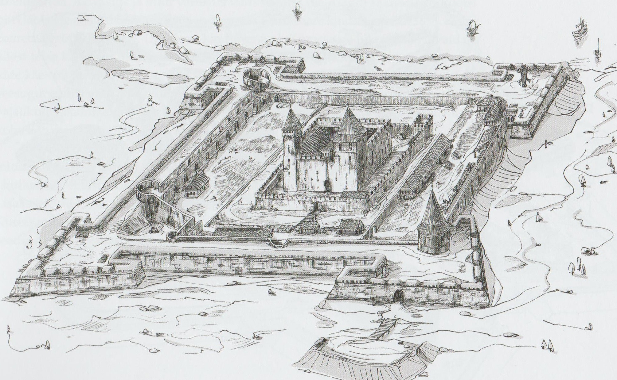  Вид крепости Курессааре в 1612 г [1].